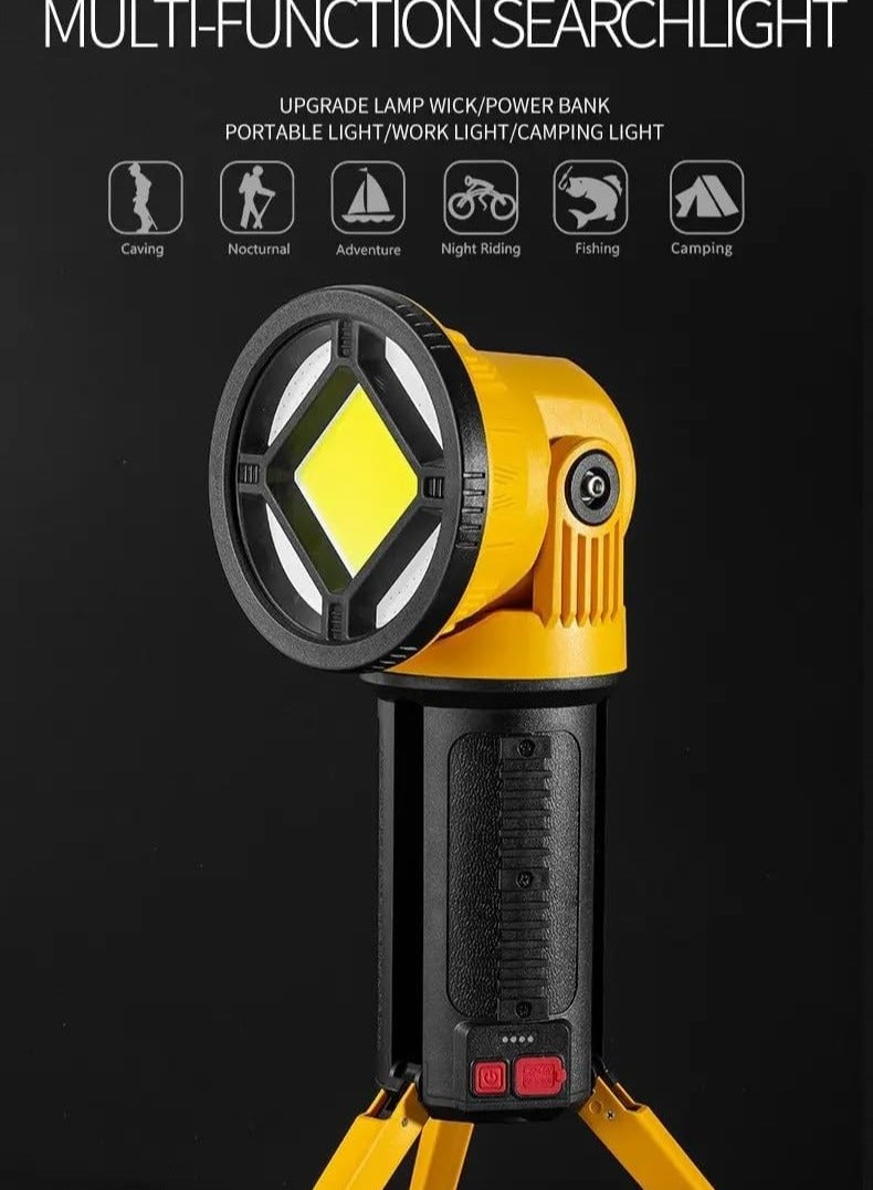 COB Torch Light – Portable USB Rechargeable Flashlight – Long-Range Handheld Spotlight – Waterproof Outdoor Lantern for Camping & Search  - Image 2