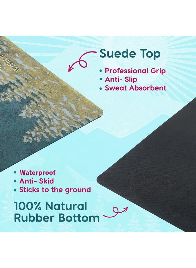 Wiselife MicroFiber & Natural Rubber Foldable Yoga Mat + Carry Strap | Extra Thick Extra Long,Extra Wide Exercise floor Mat For Gym, Workout, Fitness | Natural Rubber Yoga Mat (1MM, Arabian Night) - Image 5