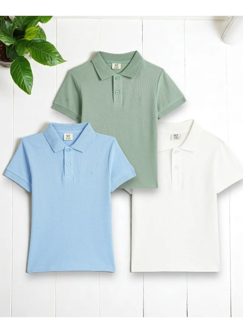 victor and jane MULTIPACK -BOYS PQ POLO T-SHIRT ( 3 PC)