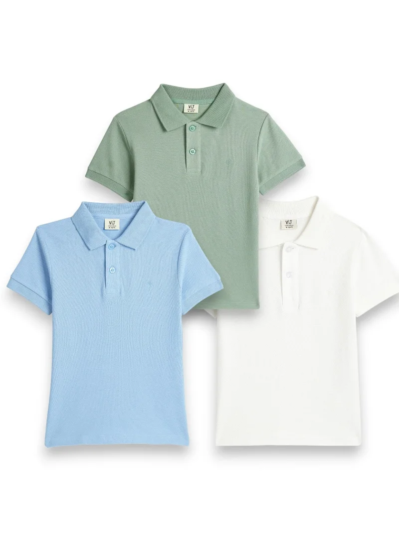 victor and jane MULTIPACK -BOYS PQ POLO T-SHIRT ( 3 PC)