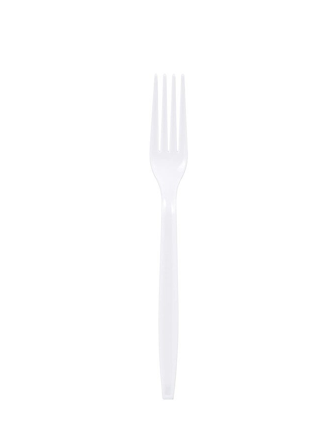 FULING 500 Count Heavy Duty White Plastic Forks Disposable Utensils Party Cutlery Heavyweight - Image 2