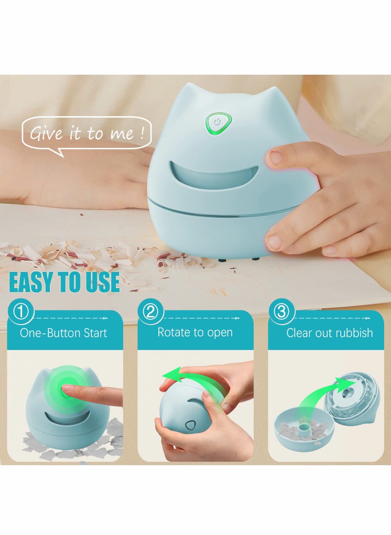Excefore Desktop Vacuum Cleaner, Upgraded Mini Desk Vacuum with USB Charging and Cleaning Brush, High Efficiency Detachable Table Vacuum Cleaner Design for Cleaning Crumbs, Eraser Residue  - Image 5