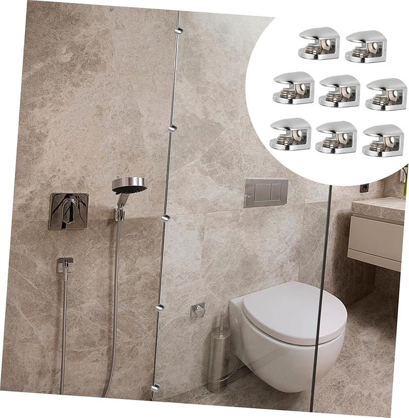 Jojofuny 16pcs Glass Shelf Clamps Holder Brackets 2X2cm Easy to Install - Image 5