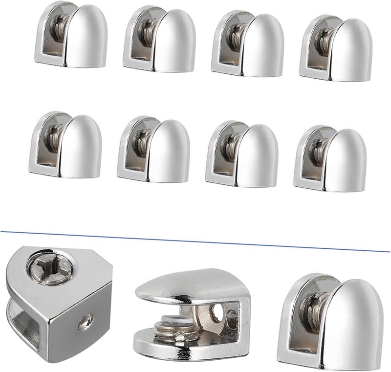Jojofuny 16pcs Glass Shelf Clamps Holder Brackets 2X2cm Easy to Install - Image 4