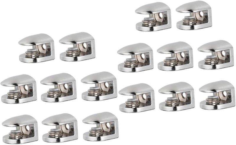 Jojofuny 16pcs Glass Shelf Clamps Holder Brackets 2X2cm Easy to Install - Image 2