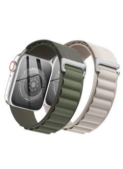 BORTONY Pack of 2 Apple Watch Band Alpine Loop Band 49mm 45mm 44mm for Men Women Nylon Woven Sport Strap Compatible with iWatch Series 8 Ultra 7 SE 6 5 4 3 2 1  - Image 2