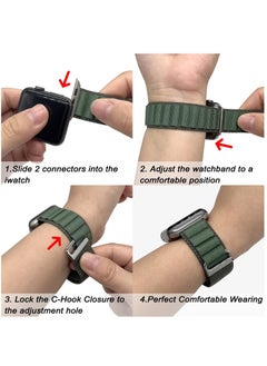 BORTONY Pack of 2 Apple Watch Band Alpine Loop Band 49mm 45mm 44mm for Men Women Nylon Woven Sport Strap Compatible with iWatch Series 8 Ultra 7 SE 6 5 4 3 2 1  - Image 5