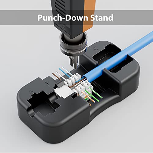 iwillink 10Gbps Cat6 Keystone Jack, RJ45 Keystone Jack 25-Pack and Keystone Punch-Down Stand, UTP Modular Ethernet Jack Insert 90-Degree, Punch Down Keystone Jack Adapter, White - Image 2