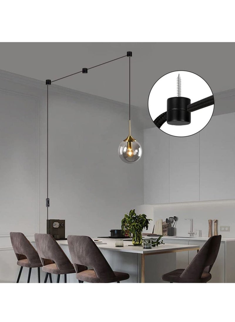 Excefore - Swag Hook for Chandelier Ceiling Lights Cable, 6 Pack Metal Swag Hooks for Ceiling Hanging Lights, Pendant Light Hook for Ceiling Lamp, Black Ceiling Hooks - Image 1