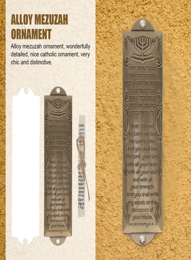 Garneck 6 Sets Mezuza - Religious Holy Scroll Hannukah Mezuza - House Mezuzah Kippah for Jerusalem Shema Mitzvah - Messianic Door Frame Tefillin Hangers Mezuzah Box - Image 5