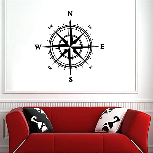 BooDecal Navigation Compass Ocean Wall Decals Stickers Decorations for Living Room Bedroom 20 inches x 20 inches - Image 1