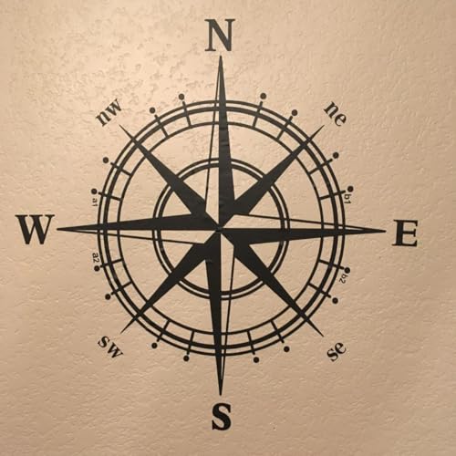 BooDecal Navigation Compass Ocean Wall Decals Stickers Decorations for Living Room Bedroom 20 inches x 20 inches - Image 2