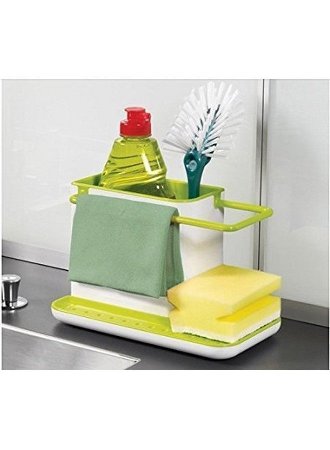 Inditradition 3 in 1 Kitchen Sink Organizer (for Dishwasher Liquid, Brush, Cloth, Soap, Sponge), Plastic - Image 2