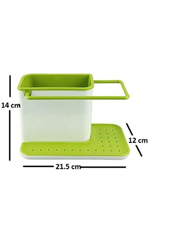 Inditradition 3 in 1 Kitchen Sink Organizer (for Dishwasher Liquid, Brush, Cloth, Soap, Sponge), Plastic - Image 5