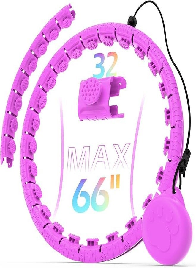 Tendula Smart Weighted Hula Hoop, 32 Detachable Knots, 167.6 cm Max Length, Pink, Exercise Fitness Hoop with Ball - Image 1