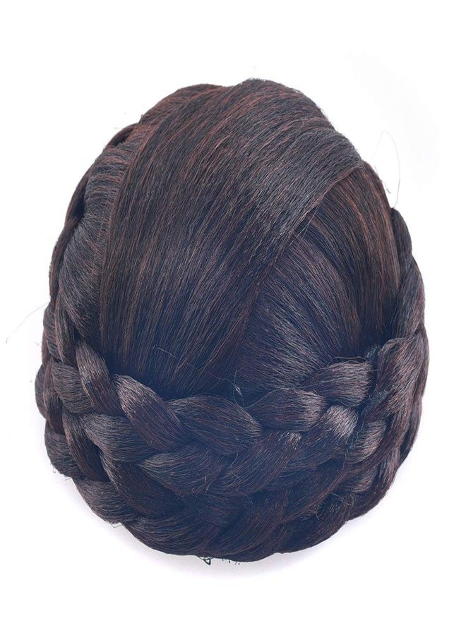 Funyn Small SizeSynthetic Hair Chignon Bun Donut Braided Hairpieces Scrunchie Clip in Hair Bun Extensions Straight Updo for Wedding Party Costume (#2/33 (Dark Brown/Dark Auburn Brown) - Image 1
