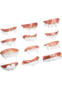 BOAO 12 Pieces Gnarly Teeth Gag Teeth Ugly Fake Teeth Bob Teeth Vampire Denture Teeth For Halloween Costume Party Favors 12 Styles (Classic Style)  - Image 2