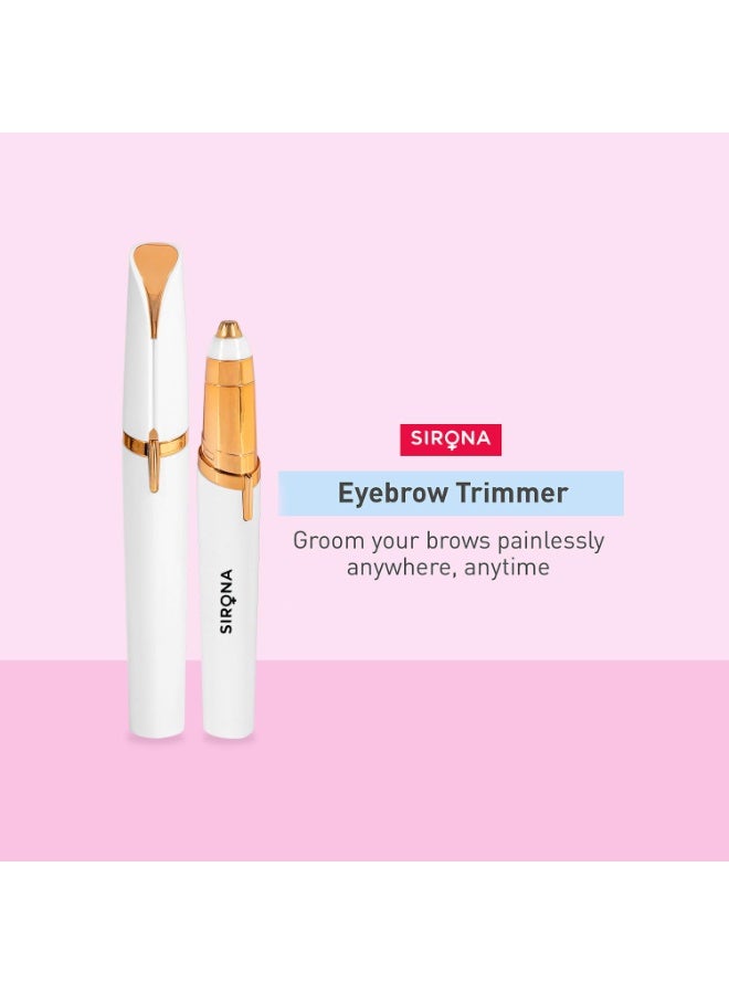 Sirona Eyebrow & Nose Trimmer for Women | Electric Trimmer for Eyebrow, Nose & Ear Hair Removal for Upper Lips, Nose Hair | Threading Machine - Set of 1 | Battery Not Included - Image 4
