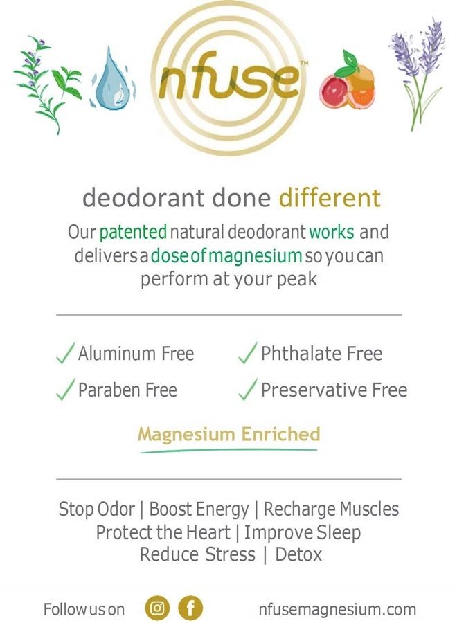 nfuse Natural Magnesium Roll-on Deodorant - Patented Magnesium Delivery Technology - Fragrance Free - Aluminum Free - Unscented: Calm + Replenish - Image 4