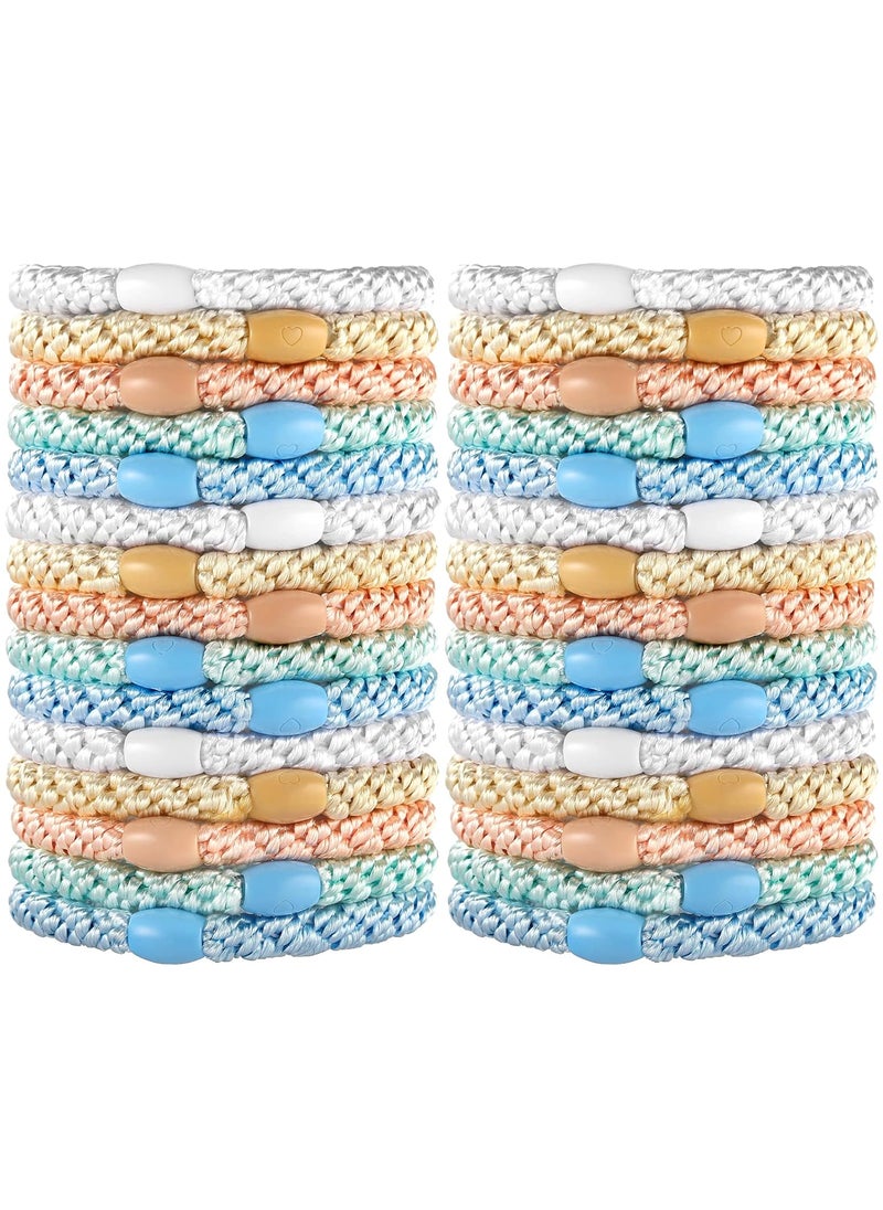 Funtopia - Hair Ties for Thick Hair Funtopia 30 Pcs Ponytail Holders Elastics Hair Bands No Damage No Crease Hair Elastics for Women Girls Teens - Image 1