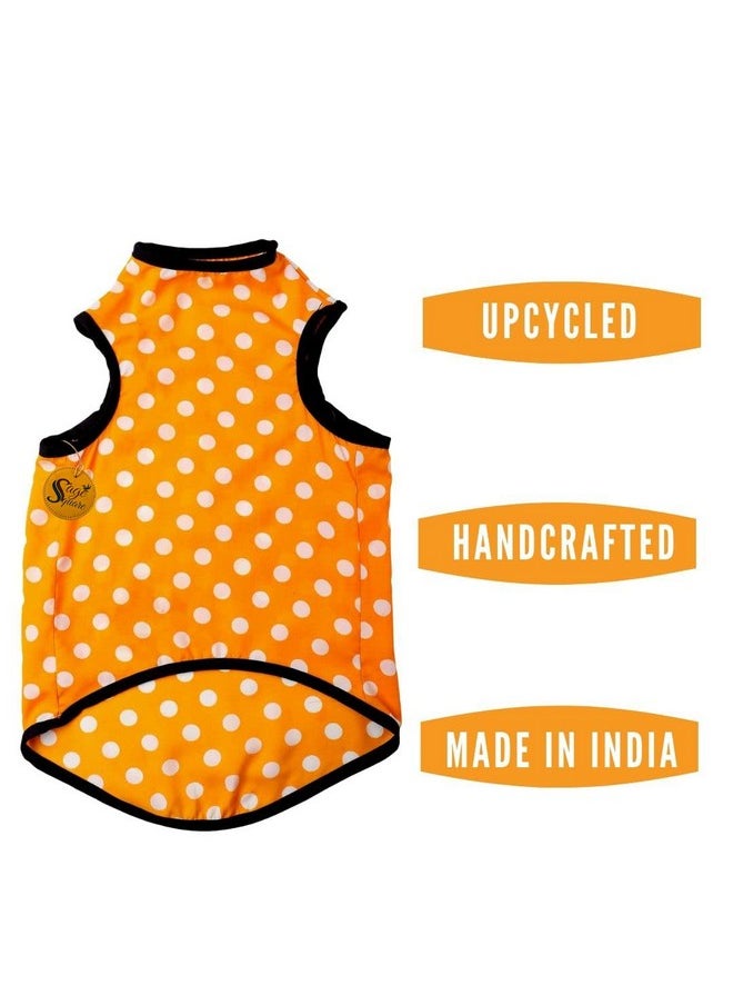 Sage Square Crazy Printed Dog T-Shirt, Trending Dog T-Shirt, Ultra Soft & Light Weight, Comfortable & Breathable Dog Apparel, Trendy Outfit (Xxxlarge - 30 Inch) (Polka Orange)  - Image 3