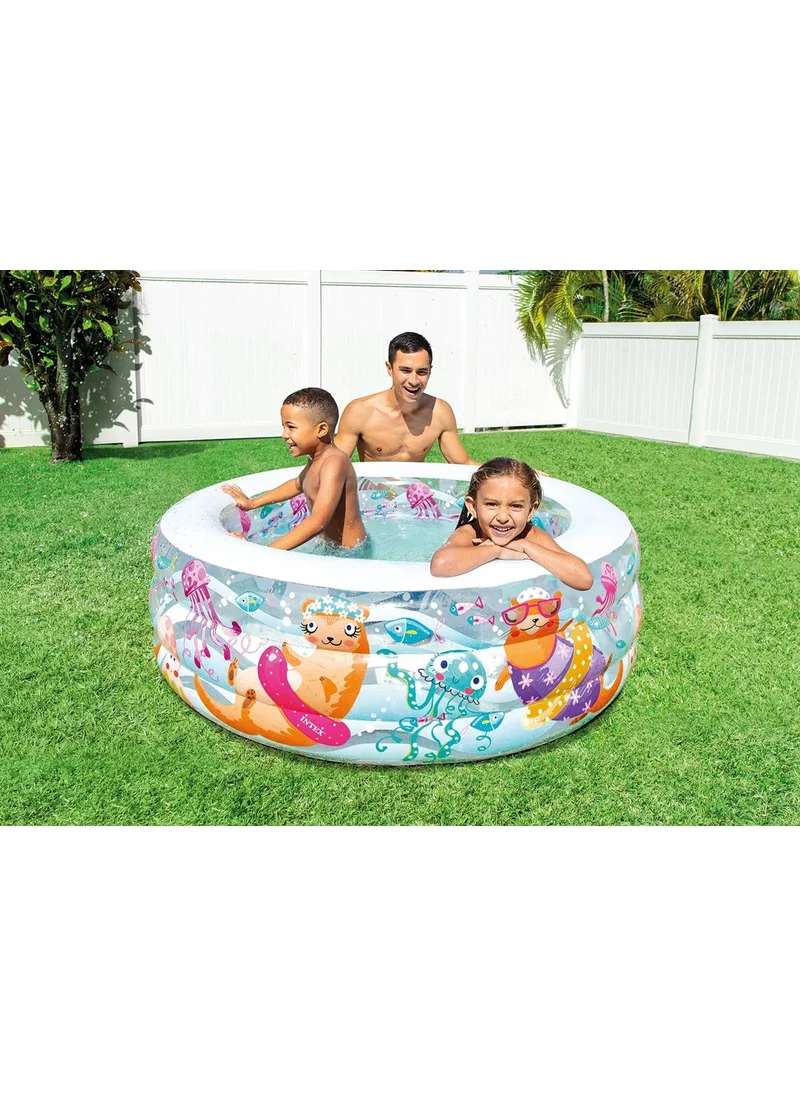 INTEX 58480 Transparent Sea Patterned 3-Section Pool 152cm x 56cm