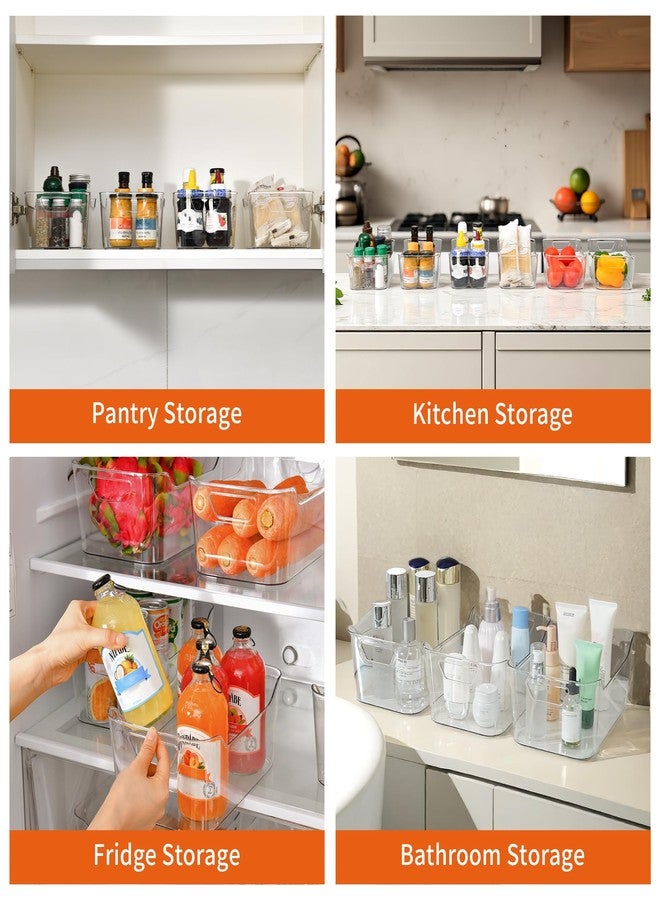 Attelite 12 Pack Clear Plastic Storage Bins, Multi-Use Pantry Organizers and Storage, Pantry Organizer Containers for Home, Kitchen, Freezer, Fridge, Cabinet, Bathroom and Under Sink Organizing - Image 2