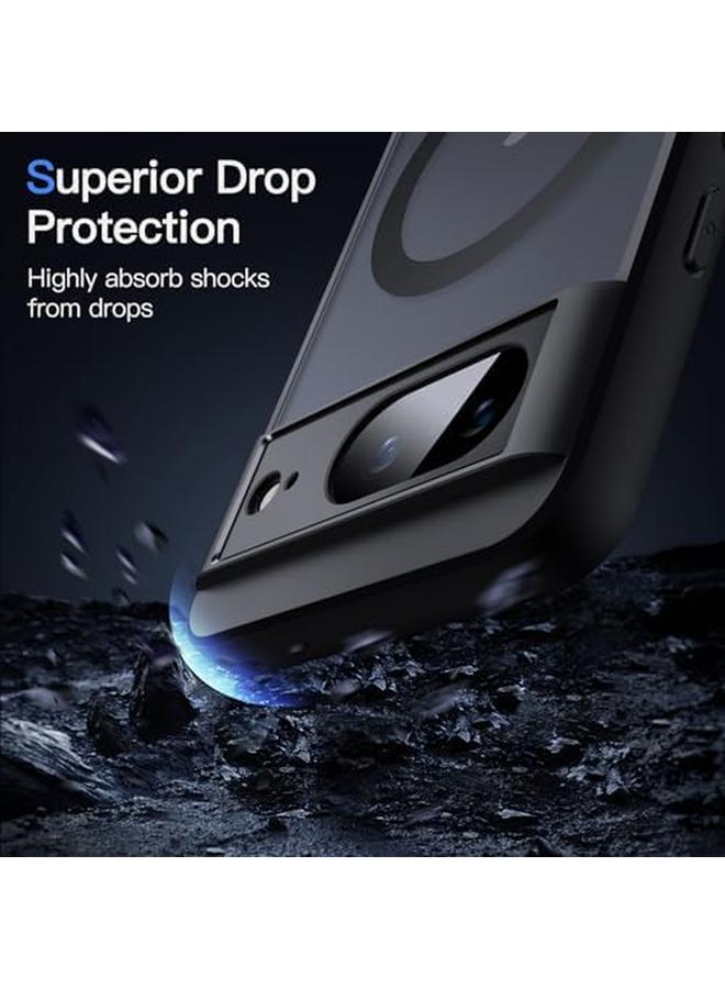 Jetech Magnetic Case For Google Pixel 8 6.2 Inch 2023 Compatible With Magsafe Translucent Matte Back Shockproof Phone Cover Obsidian - Image 5