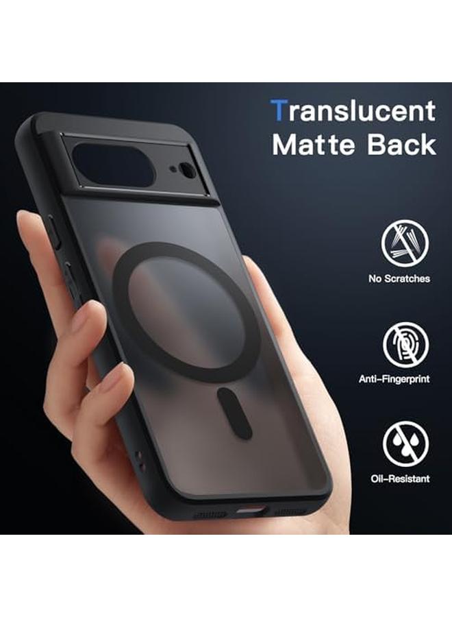 Jetech Magnetic Case For Google Pixel 8 6.2 Inch 2023 Compatible With Magsafe Translucent Matte Back Shockproof Phone Cover Obsidian - Image 4