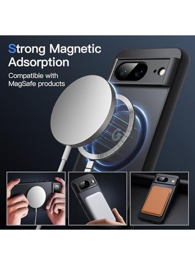 Jetech Magnetic Case For Google Pixel 8 6.2 Inch 2023 Compatible With Magsafe Translucent Matte Back Shockproof Phone Cover Obsidian - Image 3