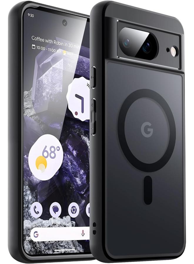 Jetech Magnetic Case For Google Pixel 8 6.2 Inch 2023 Compatible With Magsafe Translucent Matte Back Shockproof Phone Cover Obsidian - Image 1