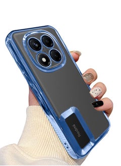 Wtech Xiaomi Redmi Note 14 Pro+ / Redmi Note 14 Pro Plus 5G 2024 PU Luxury Plating Raised Lips Camera Hole Case Cover - Navy Blue  - Image 2