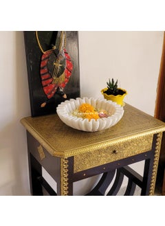 R&M RM 9 inch Marble Flower Bowl | Marble Dry Fruit Tray | Living Room Center Table Marble Bowl | Marble Fruit Bowl Decor  - Image 4