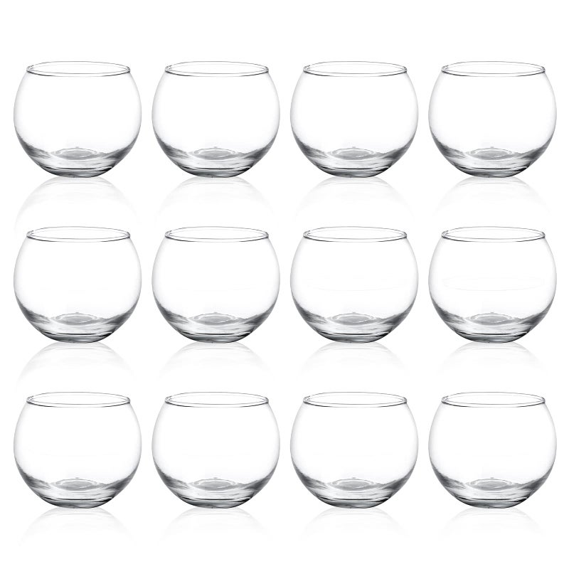 PINIWON 12pcs Clear Glass Tealight Candle Holder Round Votive Candle Holders Small Bowl Candle Holder Bulk for Wedding Table Centerpieces Home Decor