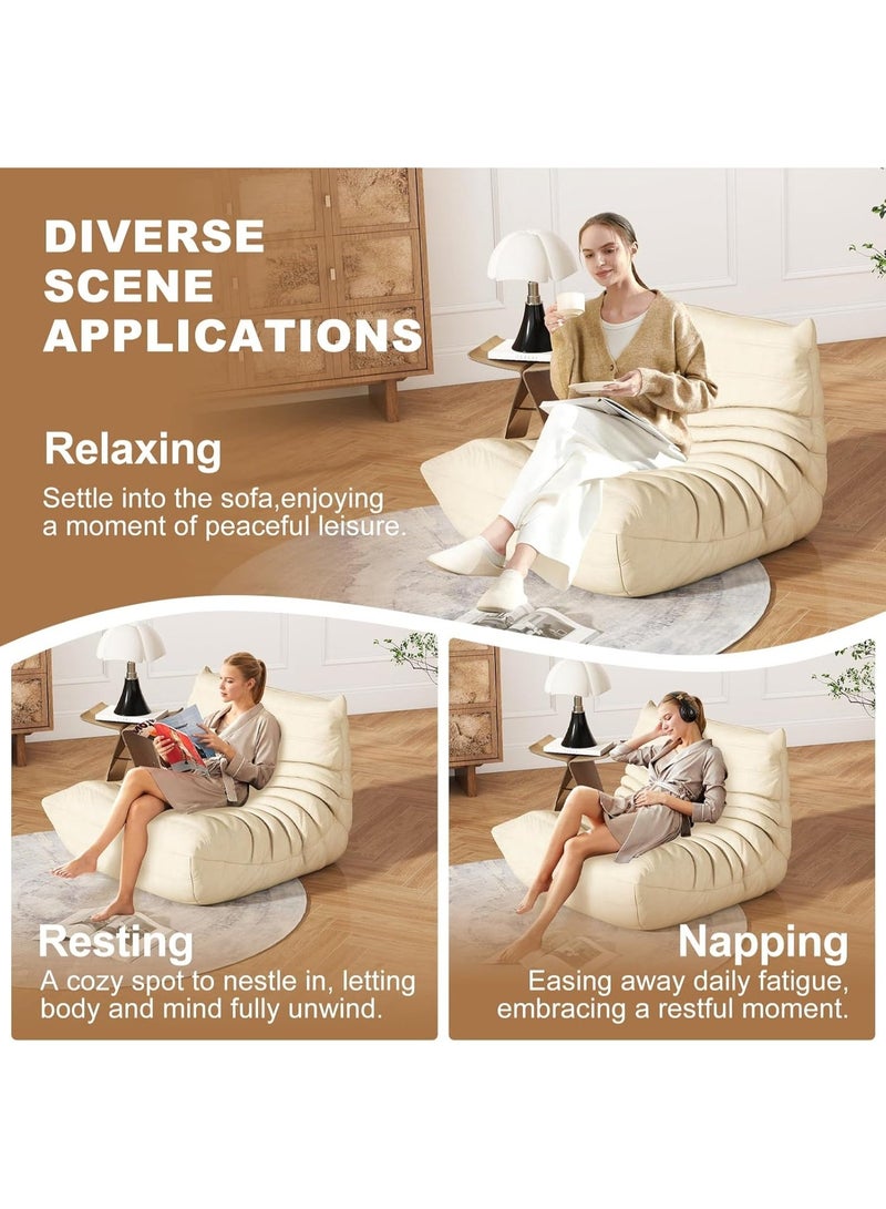 TELANPU Single Sofa Chair, Floor Sofa Couch, Microfiber Lazy Sofa Chair for Living Room Accent Chair, High Resilient Foam-Filled Accent Single Chair for Bedroom,Office,Waiting Room - Image 2