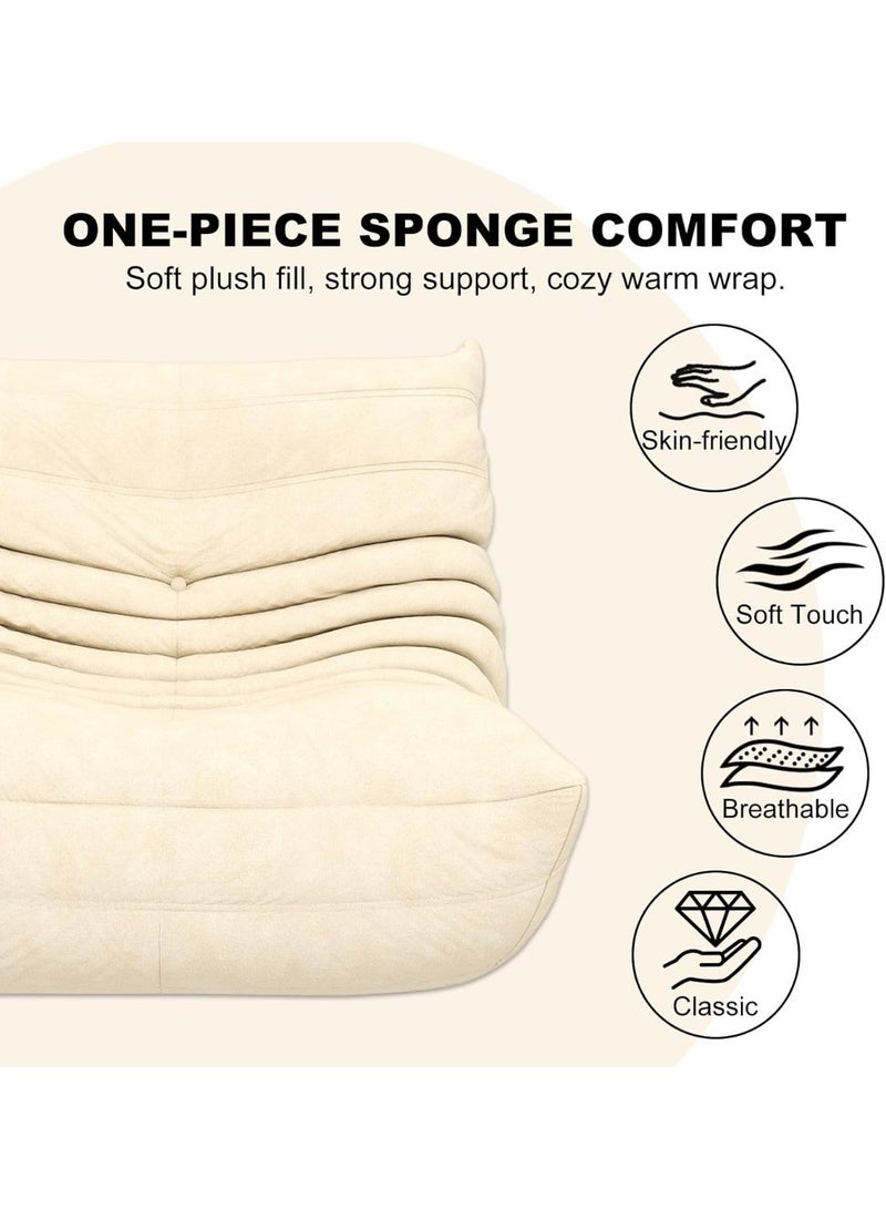 TELANPU Single Sofa Chair, Floor Sofa Couch, Microfiber Lazy Sofa Chair for Living Room Accent Chair, High Resilient Foam-Filled Accent Single Chair for Bedroom,Office,Waiting Room - Image 3