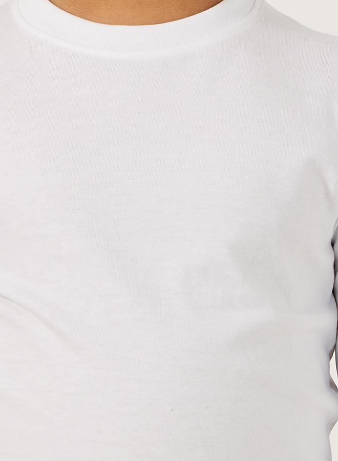 Styli Solid Round Neck T-Shirt - Image 3