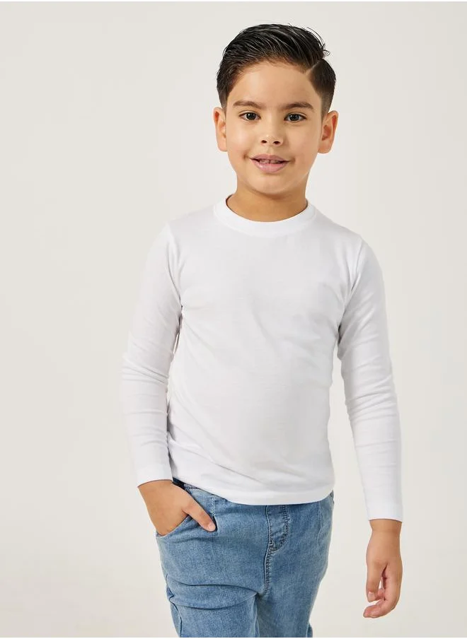 Styli Solid Round Neck T-Shirt