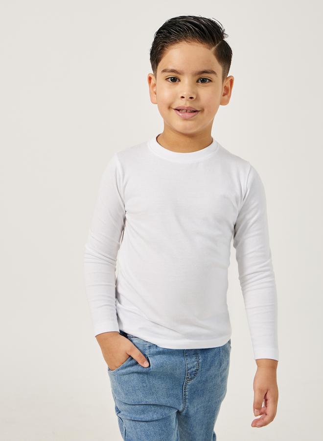 Styli Solid Round Neck T-Shirt - Image 1