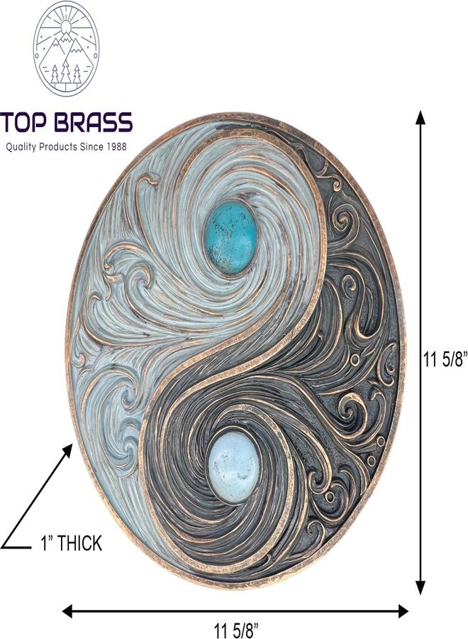 Top Brass Yin and Yang Swirling Waves Wall Sculpture - Spiritual Cosmic Duality Symbol - The Philosophy of Balance Art Décor - Feng Shui Opposite But Interconnected - Image 4