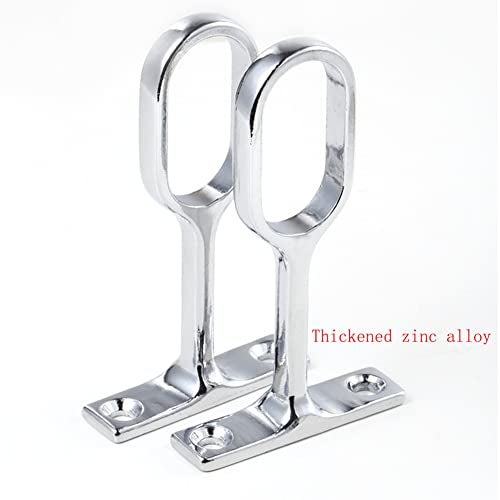 Lokatall Closet Rod Support, 8Pcs Clothes Pole Rack Solid Zinc Alloy Adjustable Oval Wardrobe Rail Rod Top Bracket Ceiling Curtain Pole Brackets for Clothe Rail Cabinet Wardrobe Curtain - Image 4
