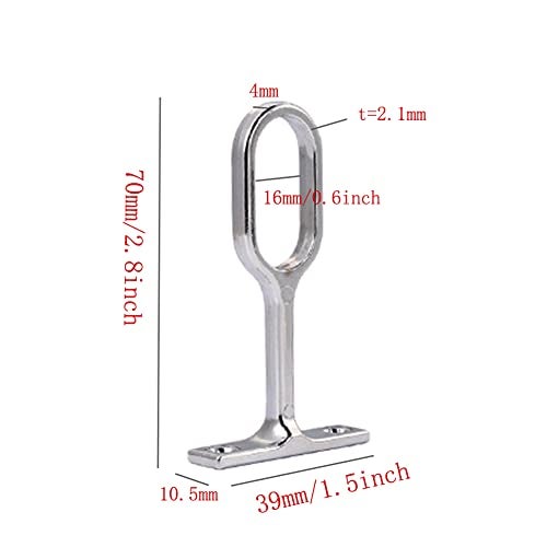 Lokatall Closet Rod Support, 8Pcs Clothes Pole Rack Solid Zinc Alloy Adjustable Oval Wardrobe Rail Rod Top Bracket Ceiling Curtain Pole Brackets for Clothe Rail Cabinet Wardrobe Curtain - Image 2