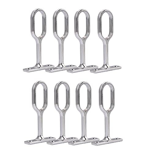 Lokatall Closet Rod Support, 8Pcs Clothes Pole Rack Solid Zinc Alloy Adjustable Oval Wardrobe Rail Rod Top Bracket Ceiling Curtain Pole Brackets for Clothe Rail Cabinet Wardrobe Curtain - Image 1