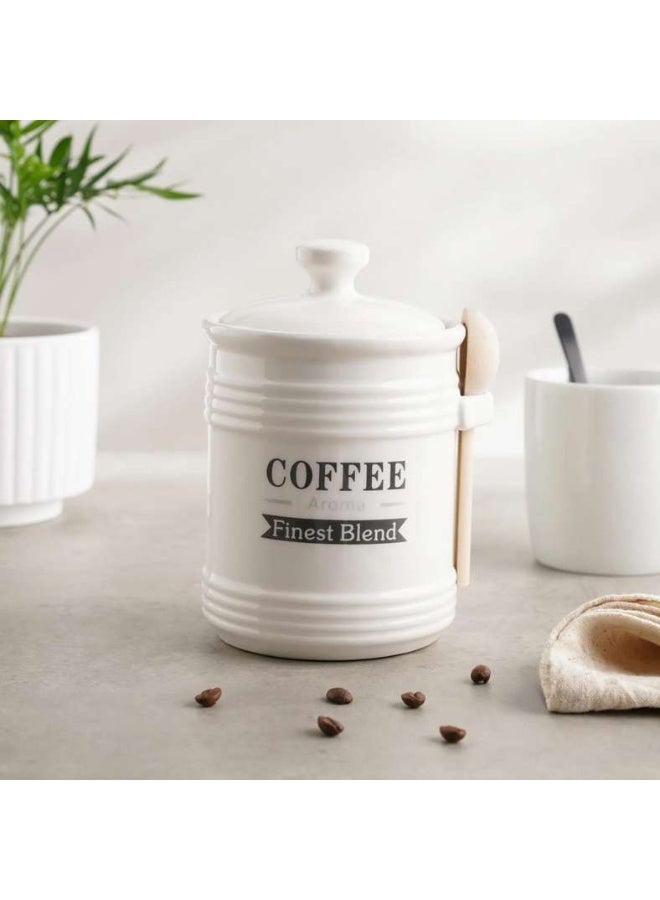 Pan Home علبة قهوة لويزا مع ملعقة 700 مل - أبيض - Image 1