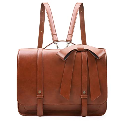 ECOSUSI Briefcase for Women Messenger Backpack PU Leather 14 inch Laptop Bag Satchel Computer Bag for College Business Travel - Image 1