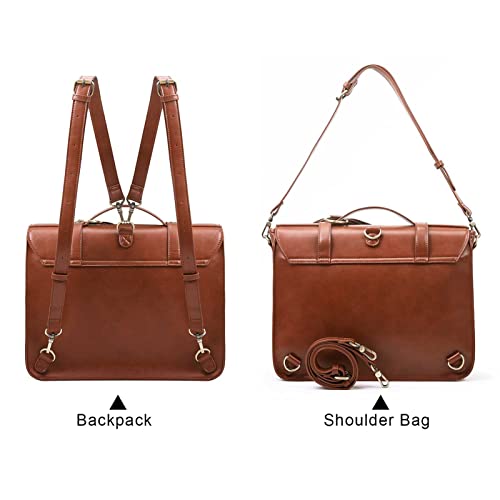 ECOSUSI Briefcase for Women Messenger Backpack PU Leather 14 inch Laptop Bag Satchel Computer Bag for College Business Travel - Image 5