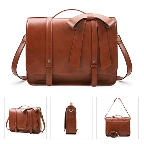 ECOSUSI Briefcase for Women Messenger Backpack PU Leather 14 inch Laptop Bag Satchel Computer Bag for College Business Travel - Image 4