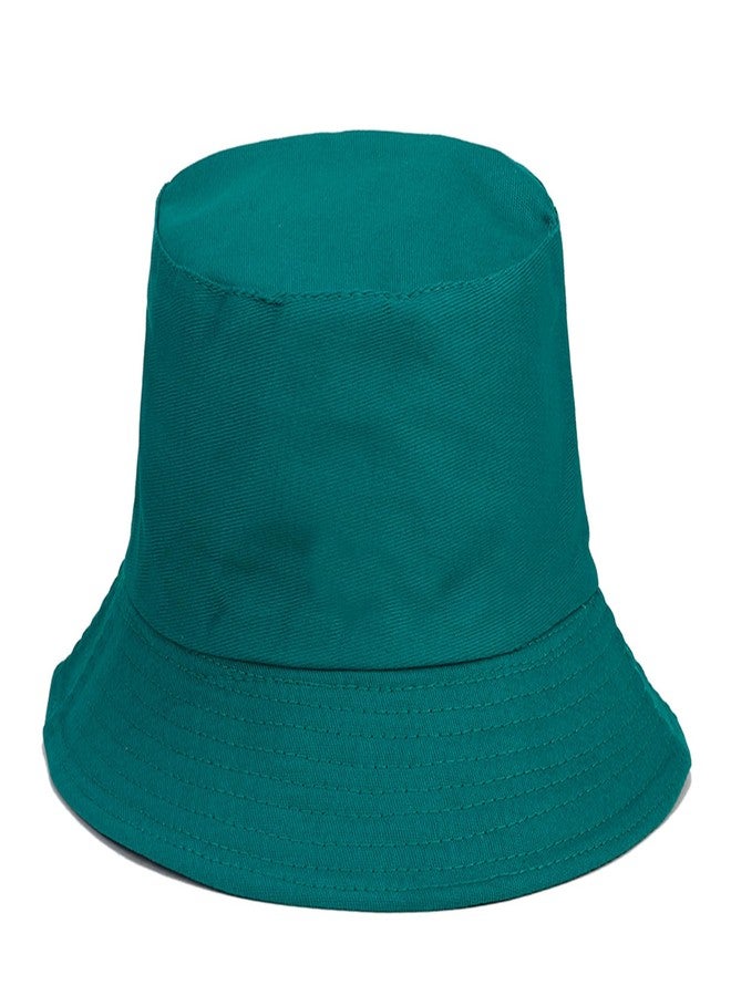 JoyLife Solid Color Bucket Hat Classic Fisherman Cap Packable Reversible Sun Hats for Women, Men, Green Black - Image 1