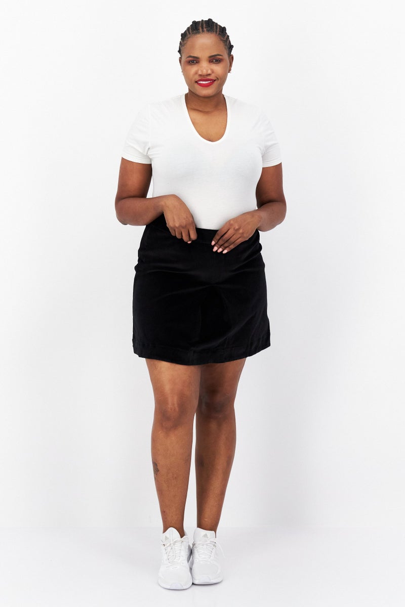 Tchibo Women Textured Mini Skirt, Black - Image 3