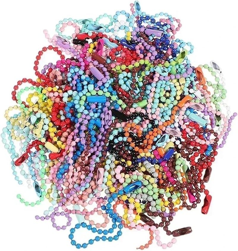 Colorful Ball Beads Chain 500pcs For DIY Bracelet Jewelry Making Keychain Dolls Label Tag Connector - Image 2